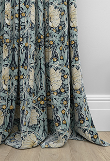 William Morris At Home Pimpernel Velvet, Indigo - Made to Measure Curtains